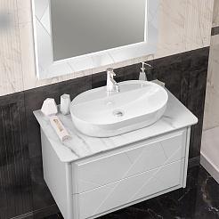 Opadiris Мебель для ванной Луиджи 90 One 67 подвесная белая матовая – фотография-6